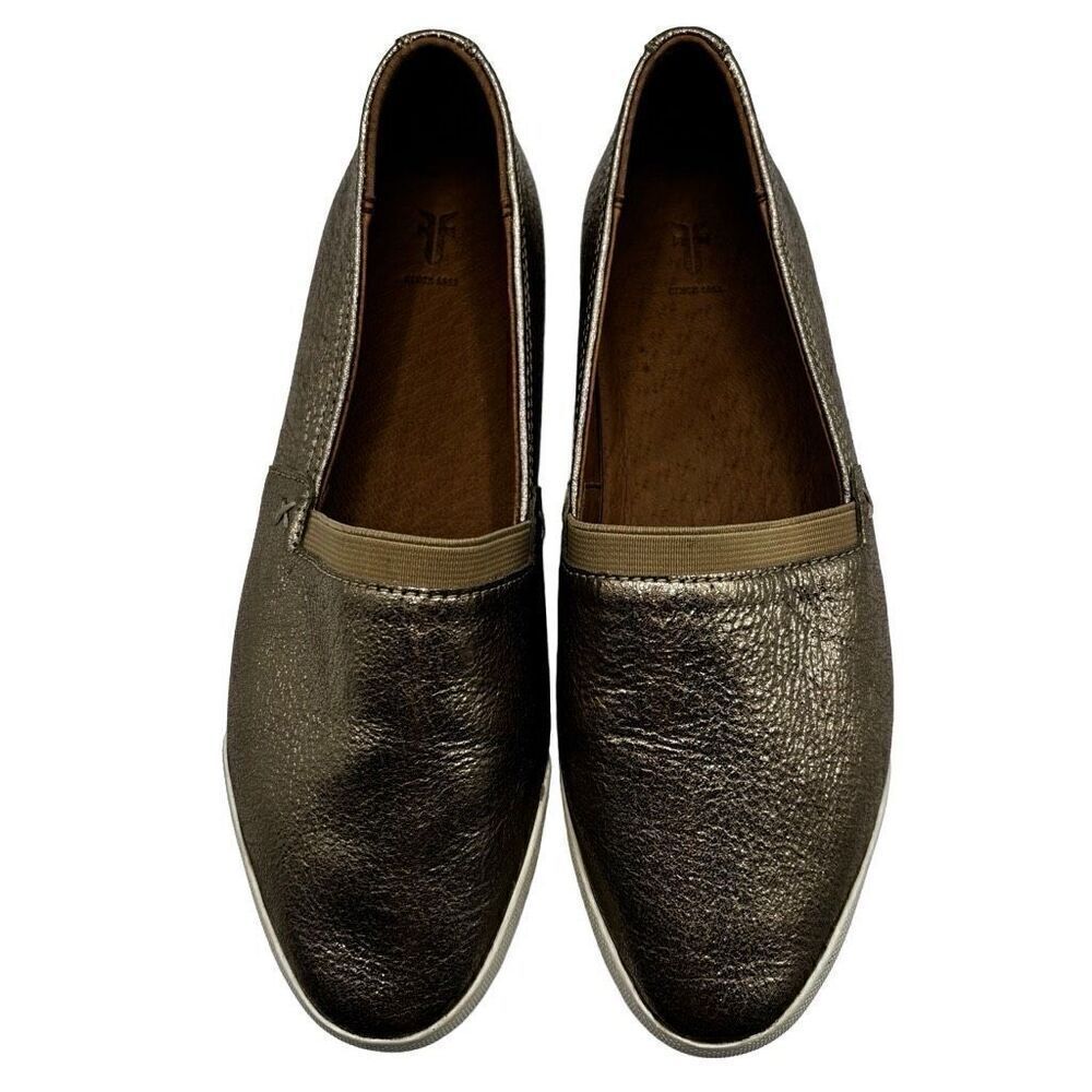 Frye Melanie Slip On‎ Flats Loafers Gold Mirror Size 6.5